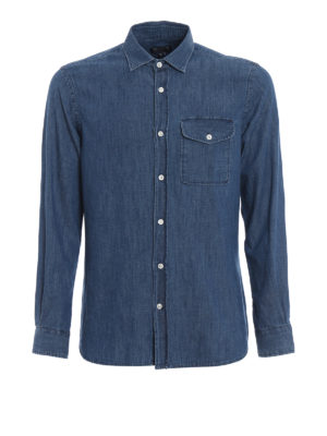 WOOLRICH: Hemden - Hemd - Dunkles Jeansblau