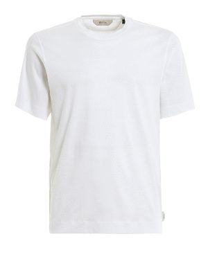 Z ZEGNA: t-shirt - T-shirt in jersey con collo a giro bianca