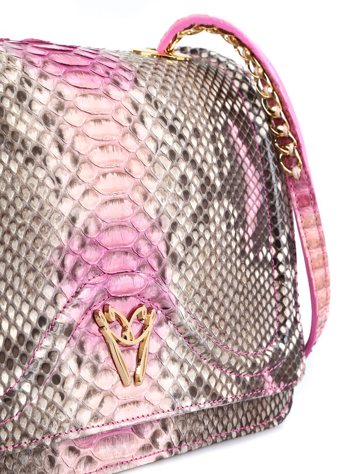 Louis Vuitton Louise Pouch in Beige and Pink Python