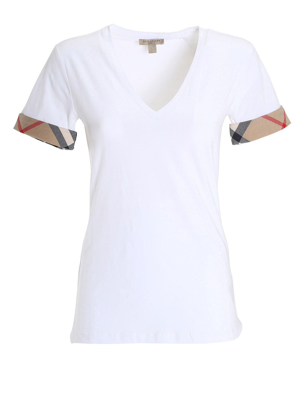 eksplicit Lav vej Indtil T-shirts Burberry - Check cuff stretch cotton t-shirt - 392720311000