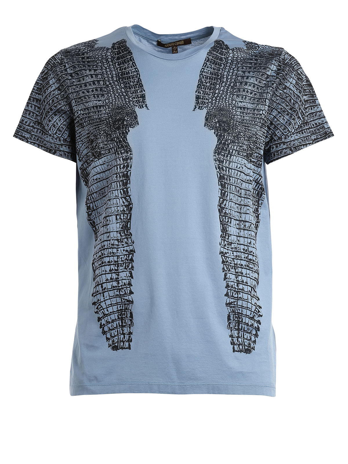 ROBERTO CAVALLI PRINT T SHIRT-BLUE.