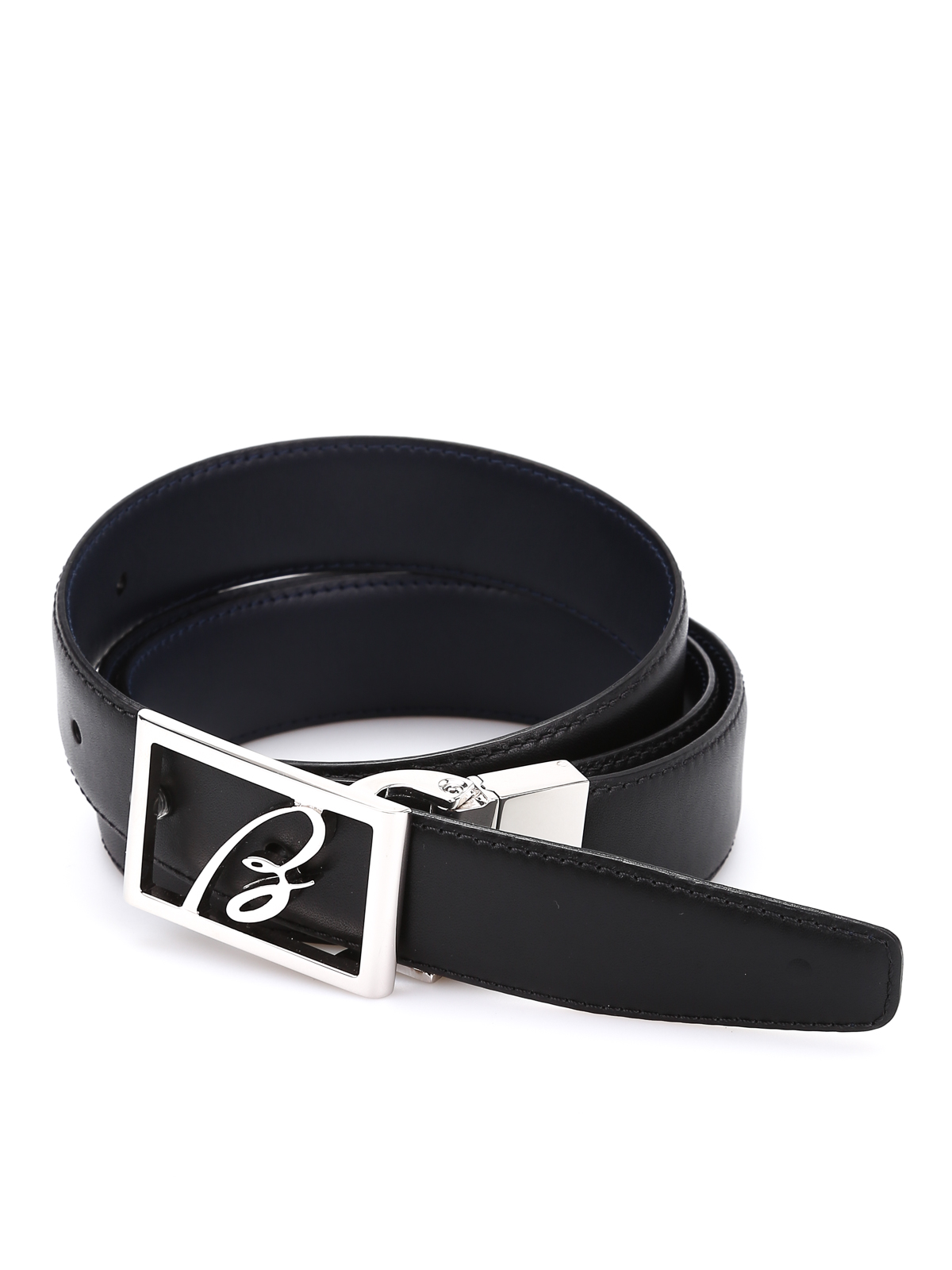 ベルト Brioni - Leather belt with logo buckle - OBK50LPZ7112100