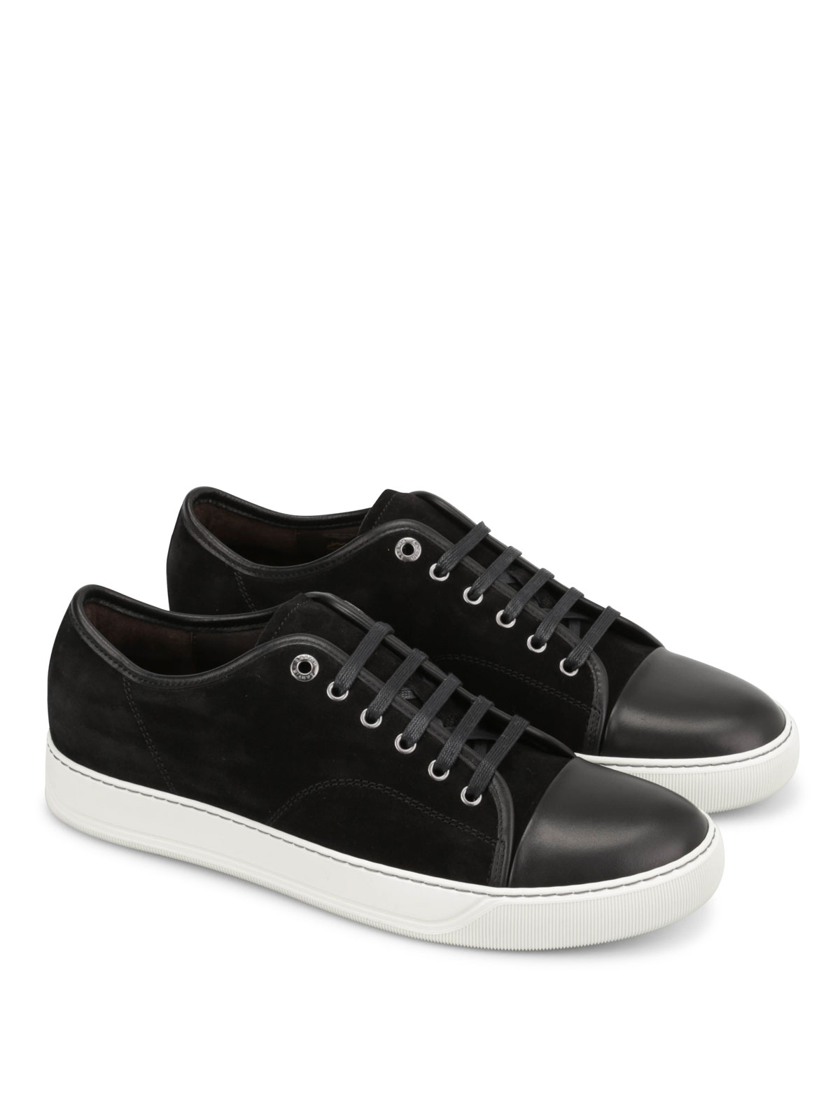 Lanvin Black Suede & Patent Leather Dbb1 Sneakers | ModeSens