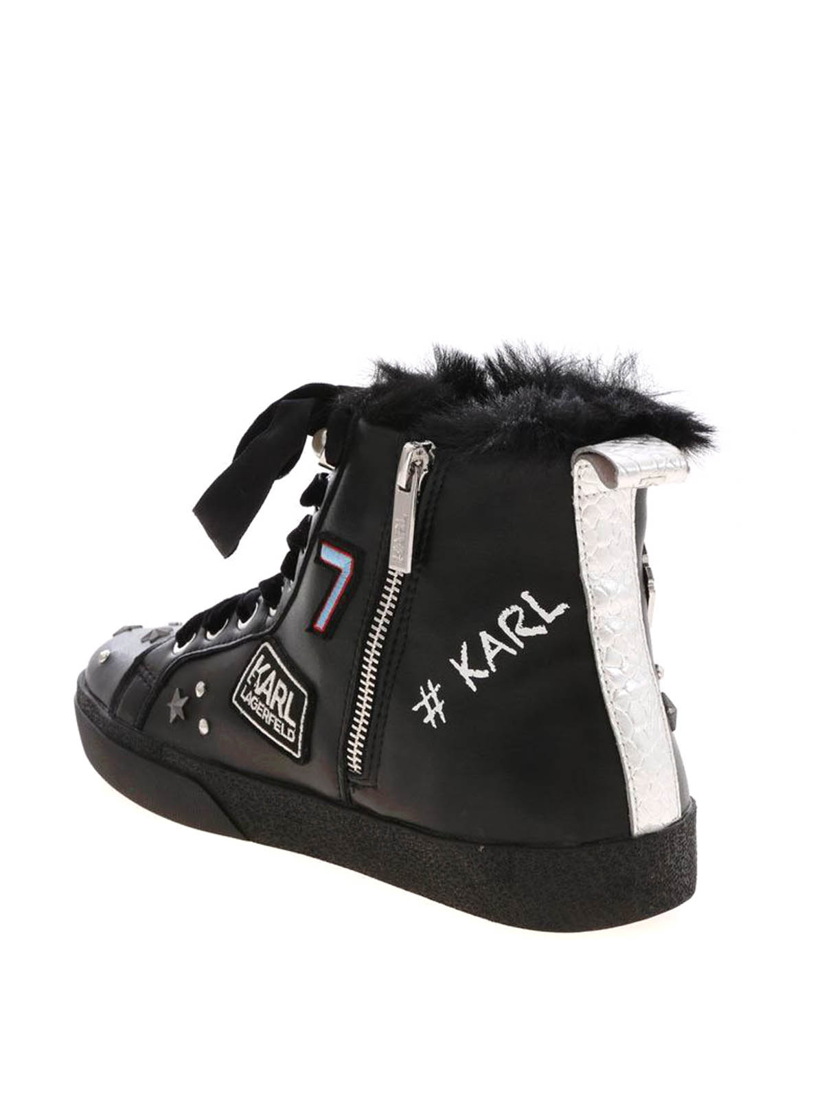 Shop Karl Lagerfeld Jewel Badge Hi Sneakers In Negro
