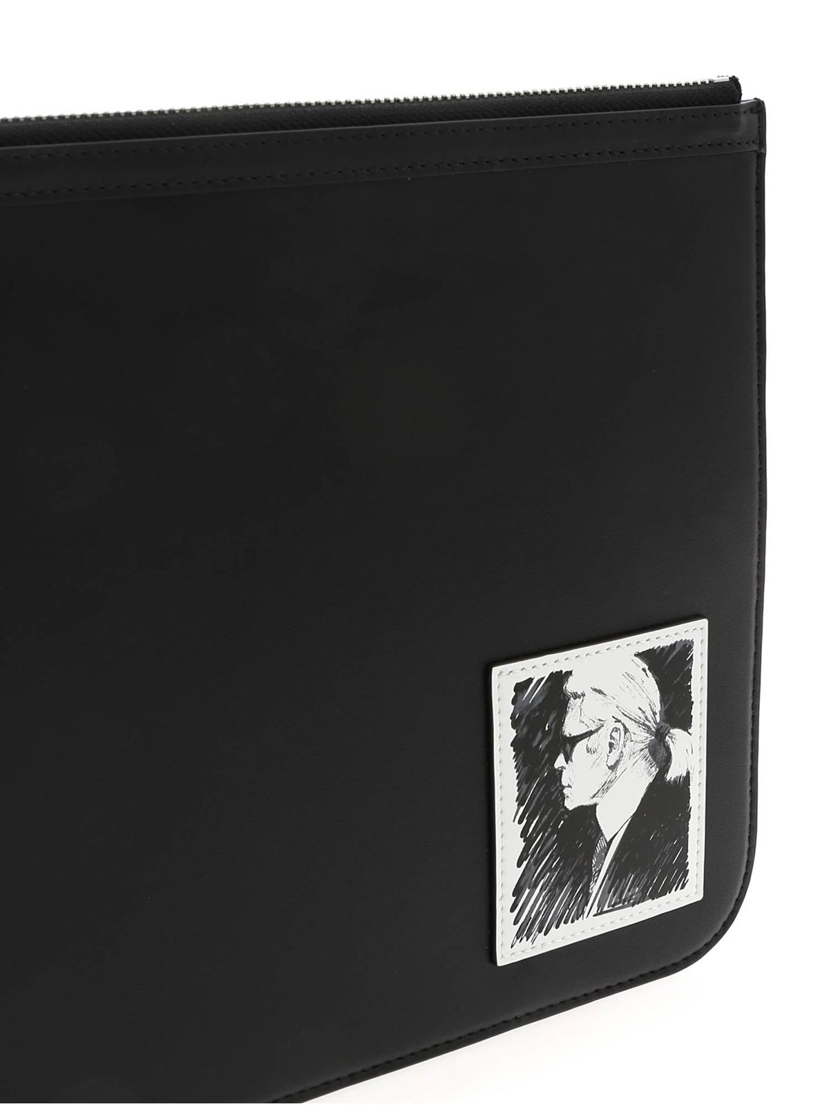Shop Karl Lagerfeld Karl Legend Clutch Bag In Black In Negro