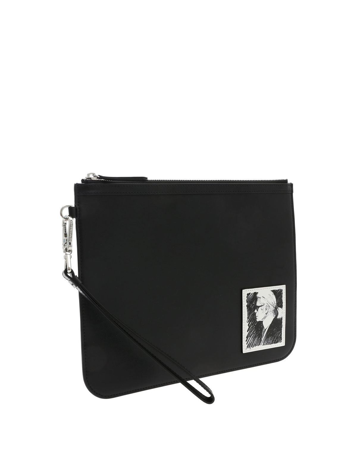 Shop Karl Lagerfeld Karl Legend Clutch Bag In Black In Negro