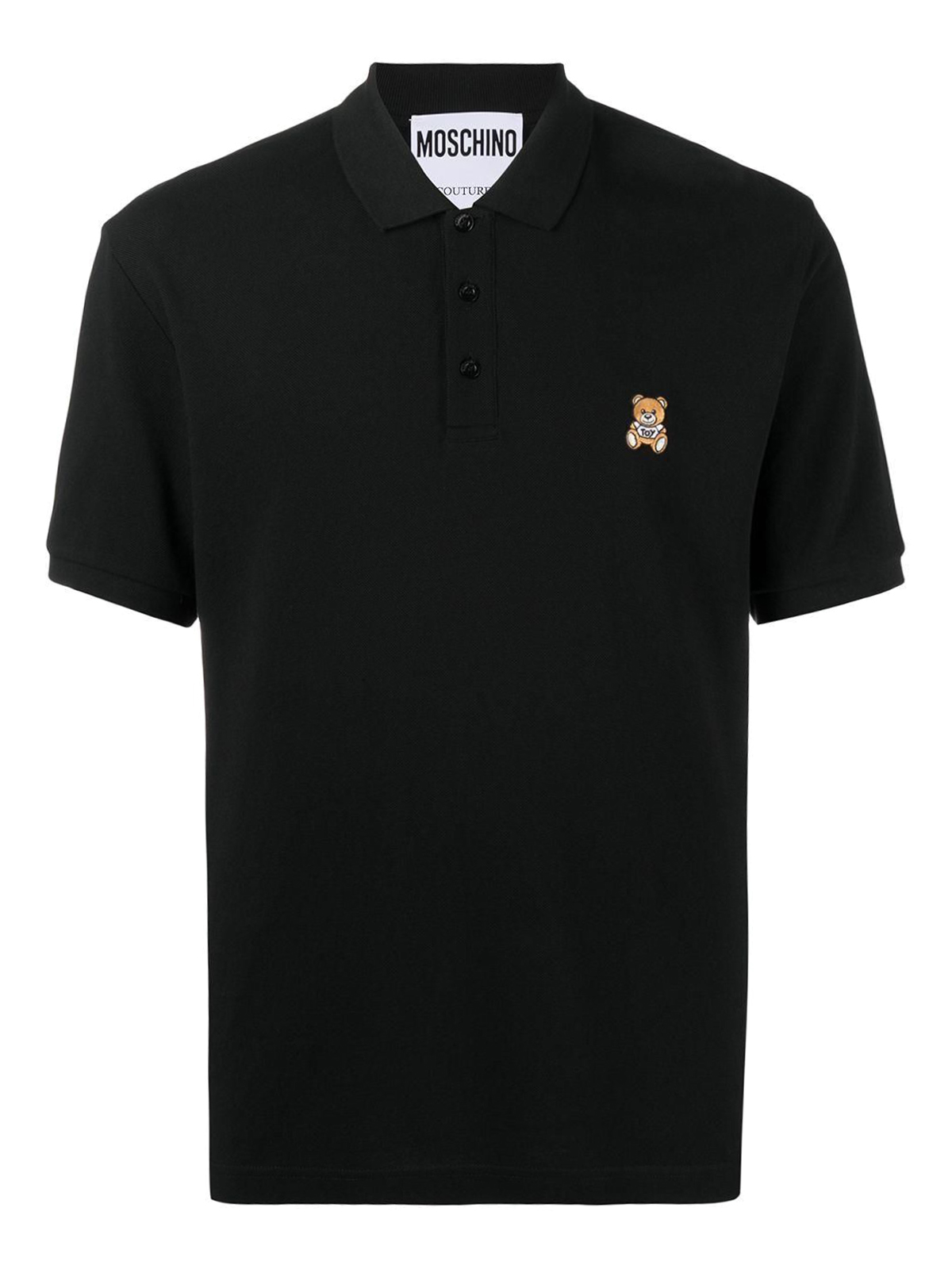 Moschino Teddy Bear patch polo shirt in black Men 120320420555