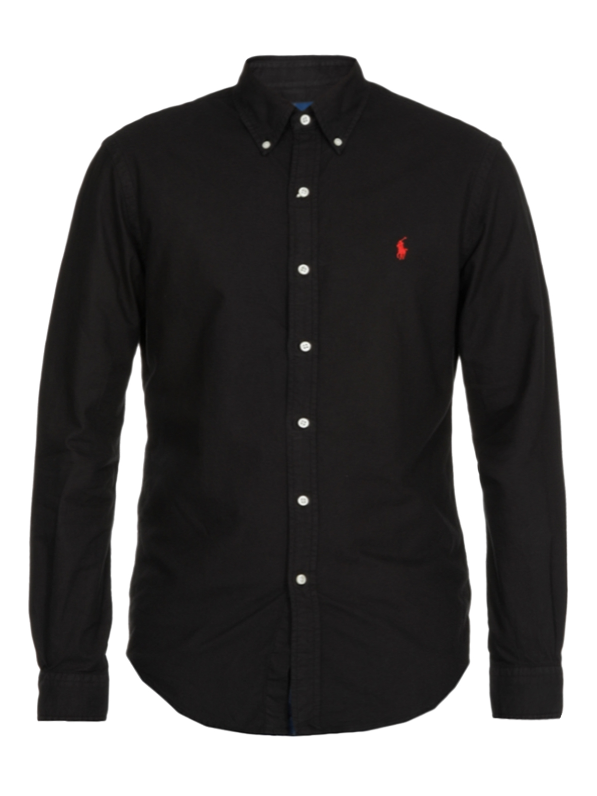 Shop Polo Ralph Lauren Logo Button Down Shirt In Black