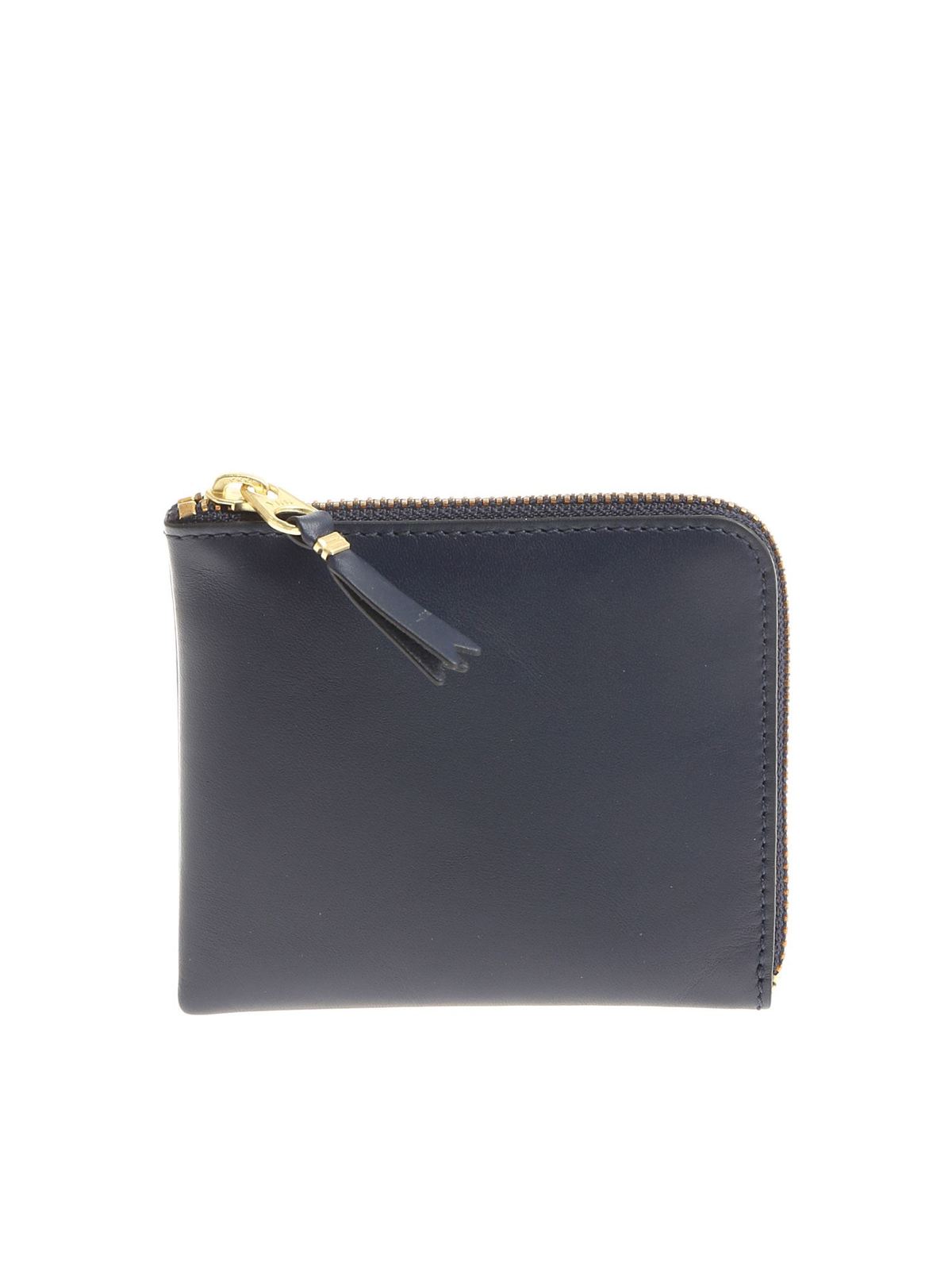 Comme Des Garçons Blue Leather Wallet With Zip