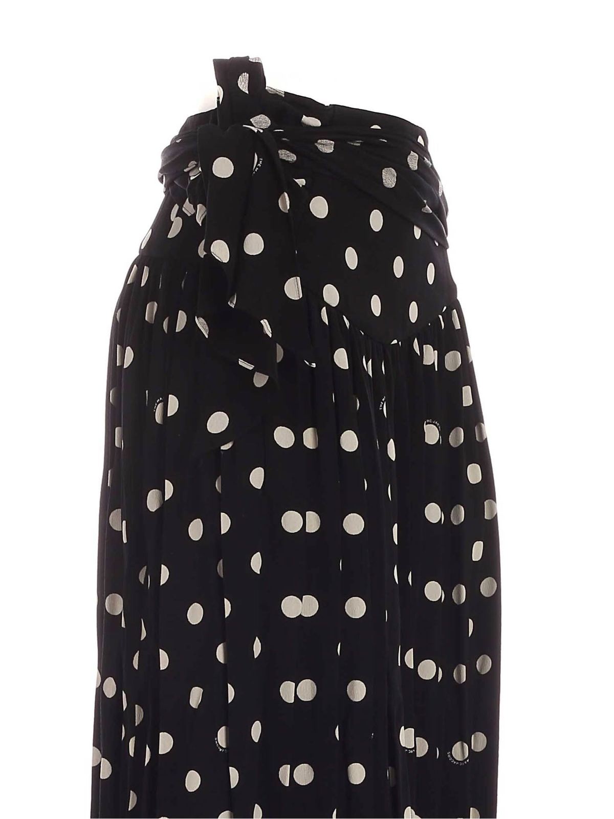 Shop Marc Jacobs Skirt With White Polka Dots In Black In Negro