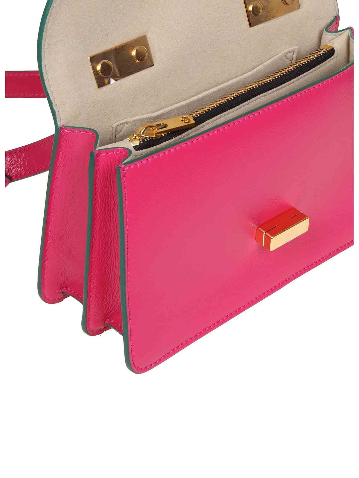 MARNI: Juliette leather bag - Fuchsia