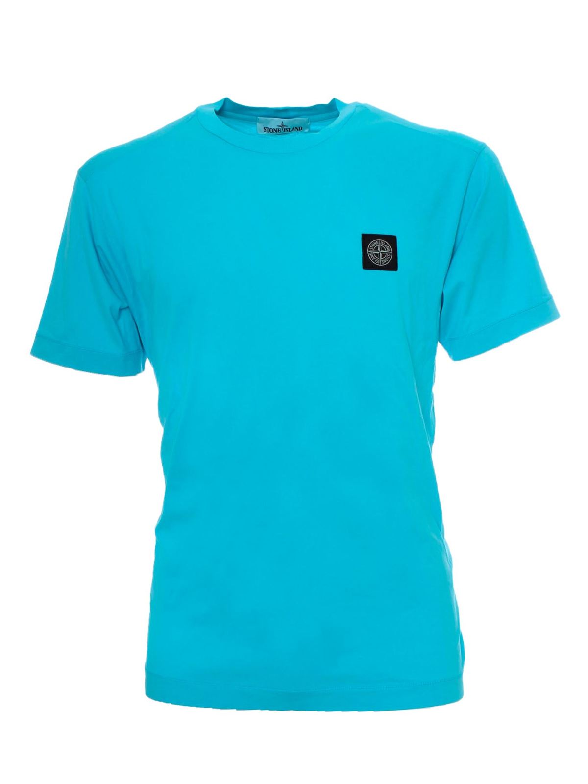 T-shirts Stone Island - Logo patch T-shirt with in turquoise