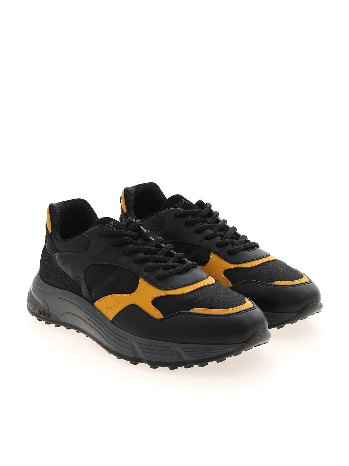 HOGAN HXW6830FR40BTMC208 関税送料込 Hogan H-Stripes women's sneakers in black leather