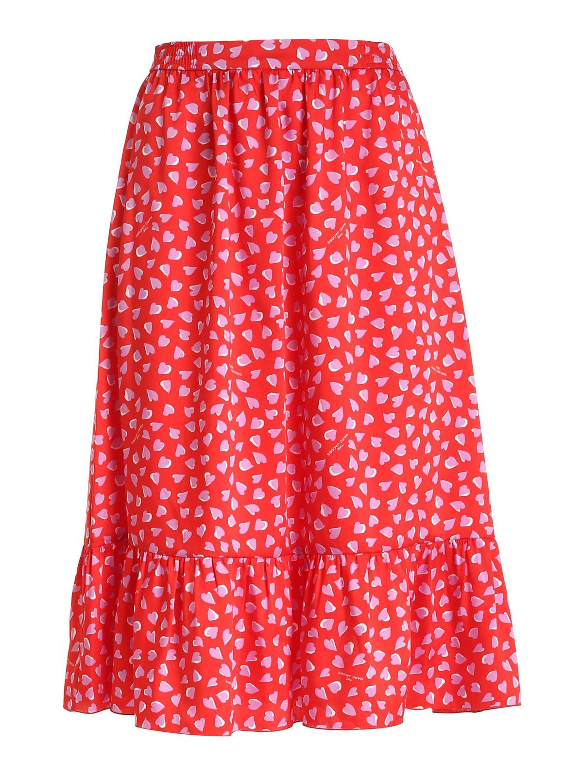 Marc Jacobs Hearts Print Skirt In Red In Rojo
