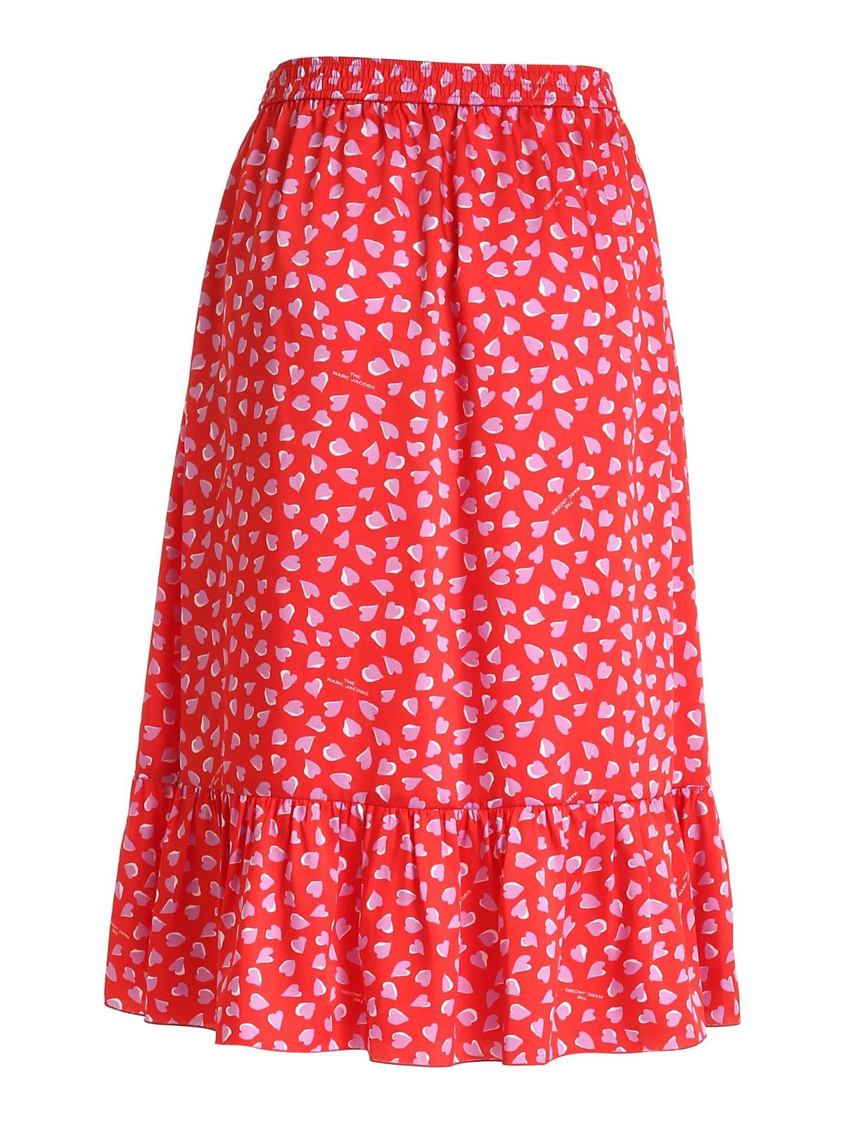 Shop Marc Jacobs Hearts Print Skirt In Red In Rojo