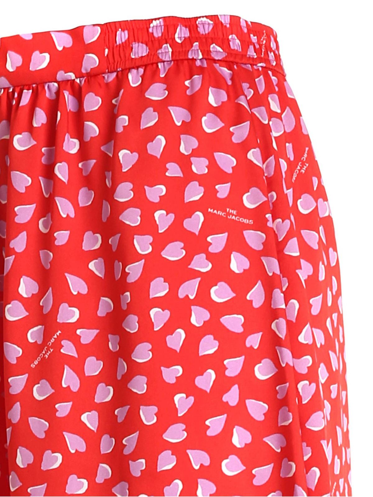 Shop Marc Jacobs Hearts Print Skirt In Red In Rojo