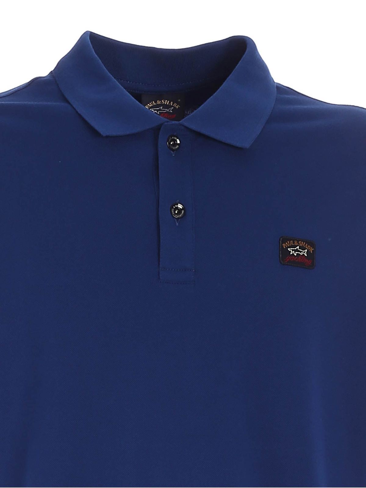 Shop Paul & Shark Logo Detail Polo Shirt In Blue