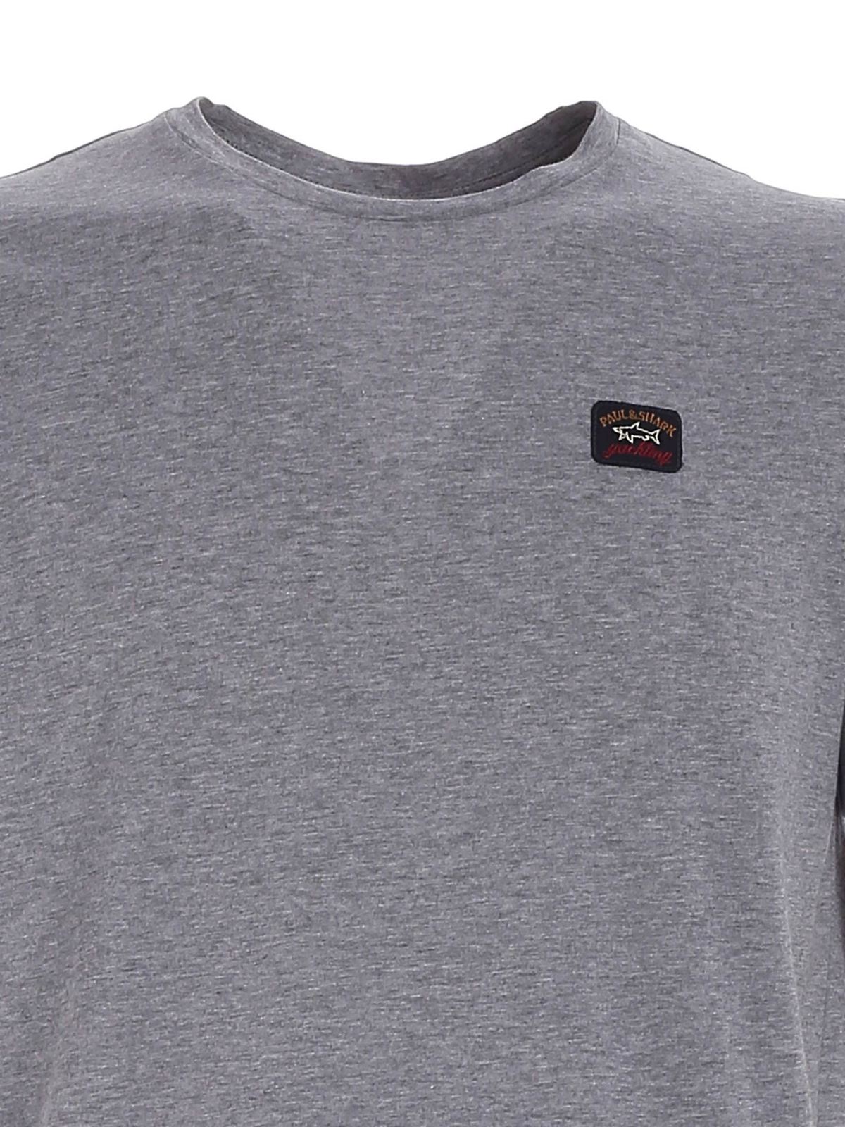 Shop Paul & Shark Logo Detail T-shirt In Grey
