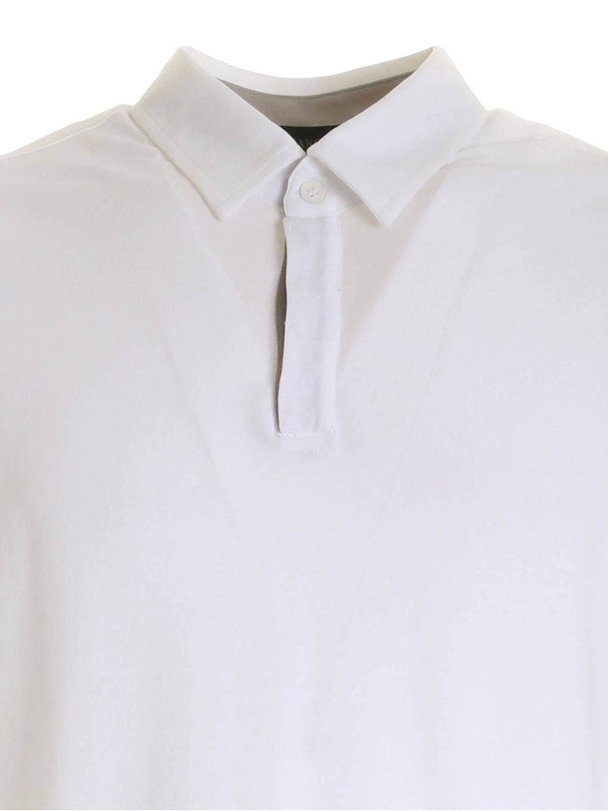 Shop Zanone Grey Details Polo Shirt In White