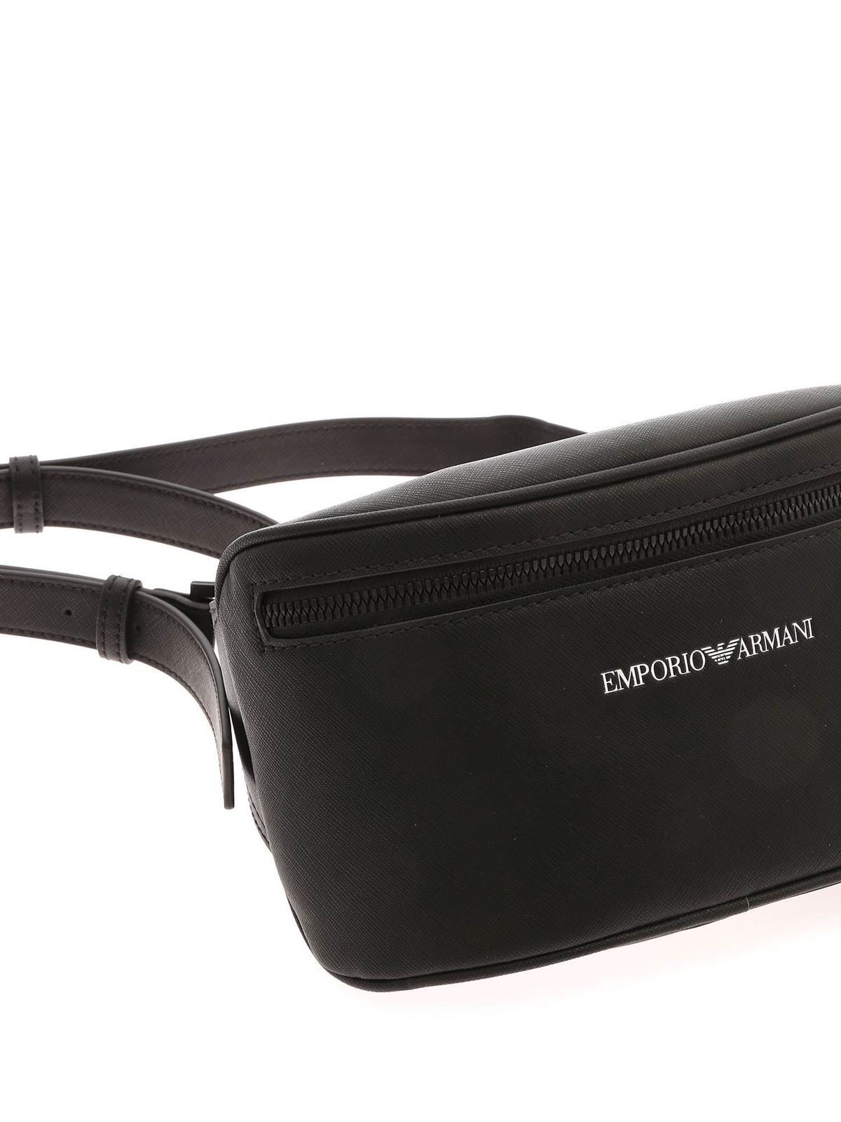 EMPORIO ARMANI: monogram belt bag - Black  Emporio Armani belt bag  Y4O372Y142V online at