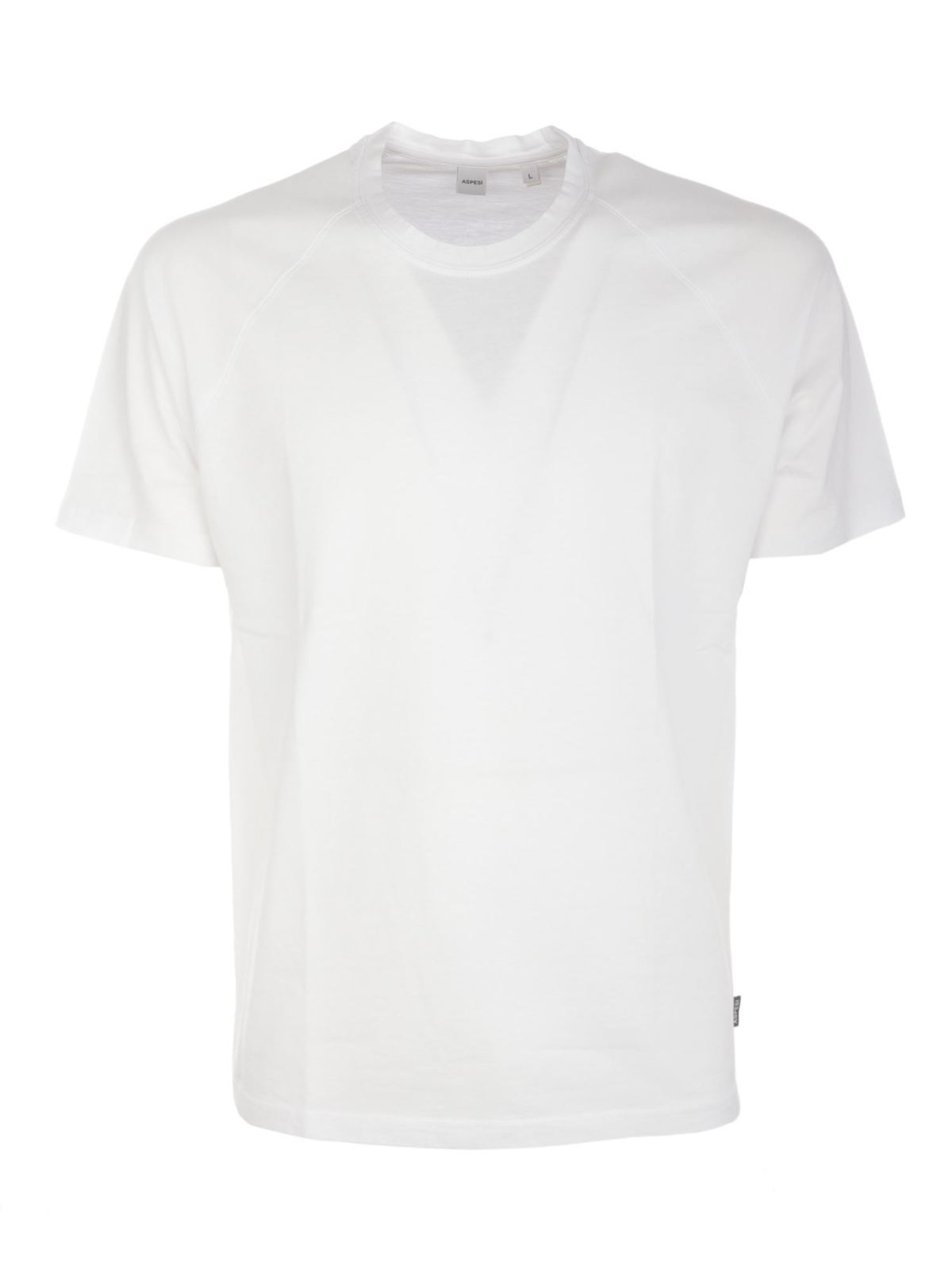 Shop Aspesi Crew Neck T-shirt In White