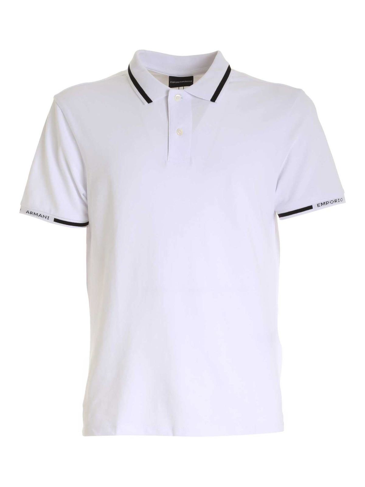 Emporio Armani Polo bianca con profili neri 3K1FA41JPTZ0176