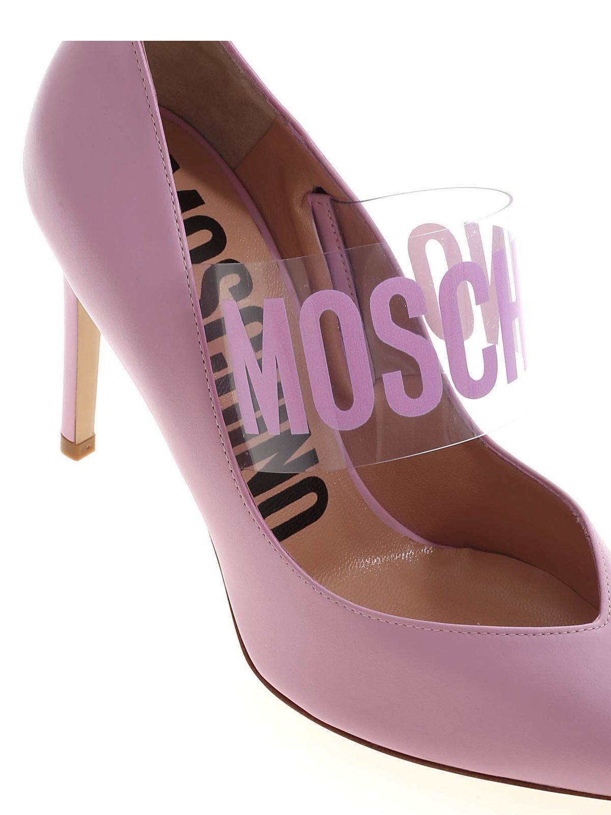 Shop Moschino Branded Strap Pumps In Pink In Rosado
