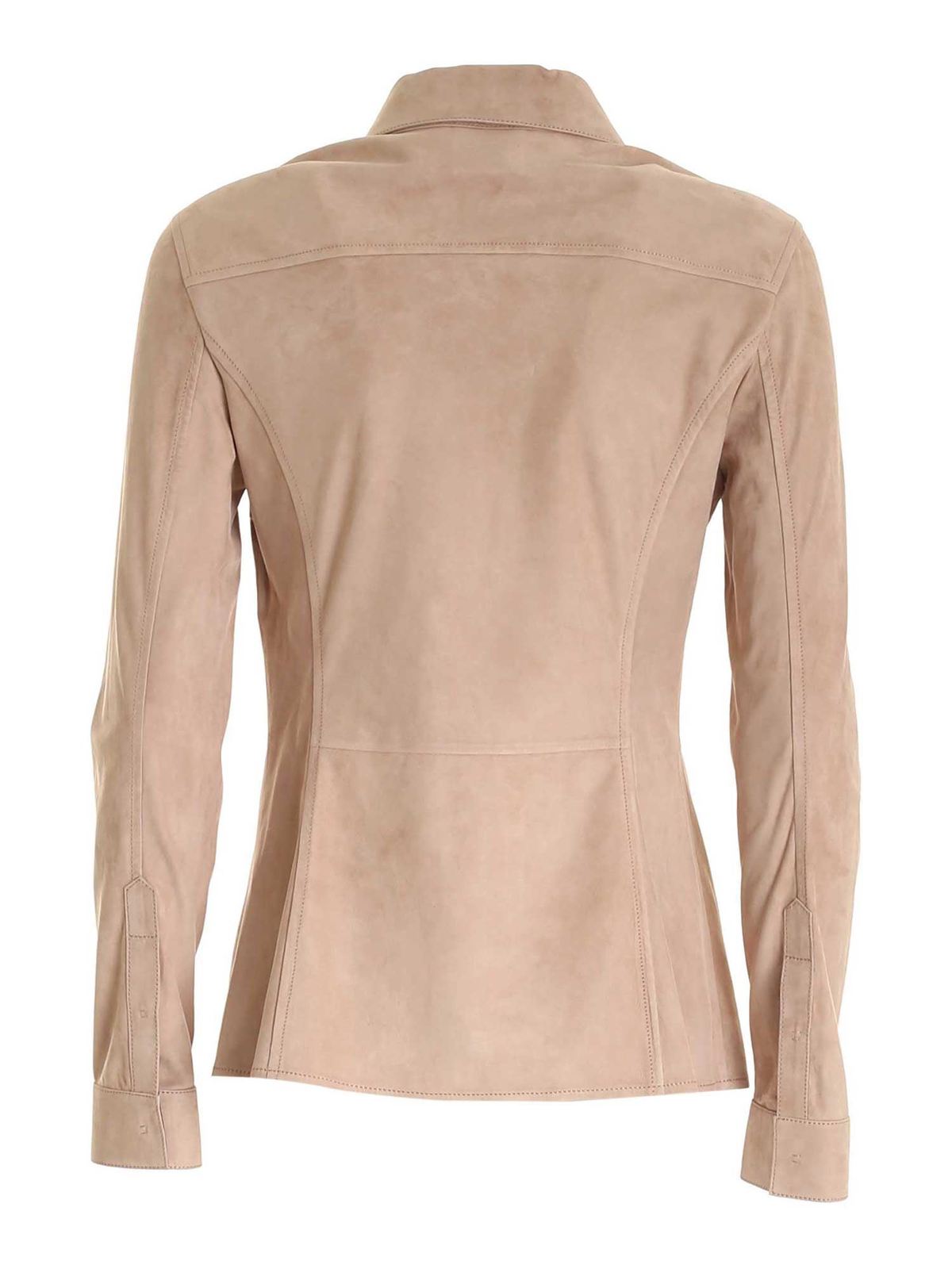 DESA 1972 デサ1972 シャツ トップス レディース Shirts Light grey Desa 1972 Leather shirt in light pink - Pink - Women | K11750POUDRE