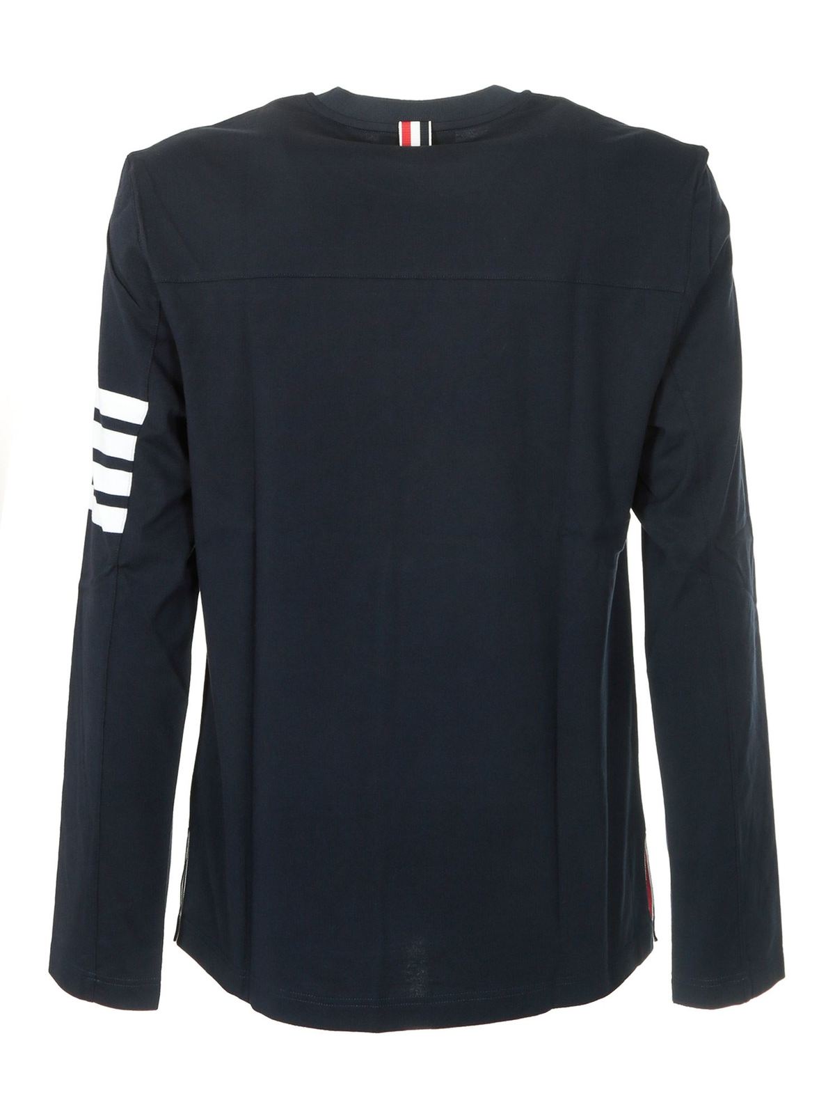Thom Browne 4 bar long sleeve T-shirt in blue|MJS151A06221415