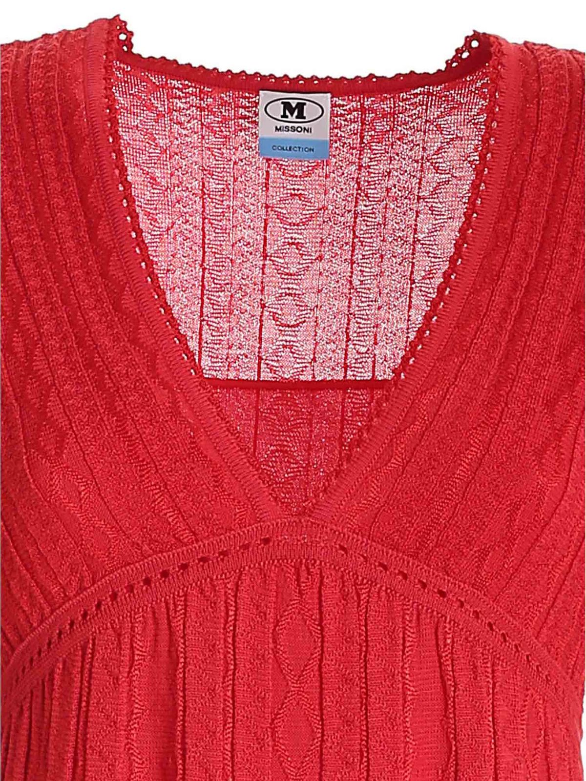 open lace back dress M Missoni Red Midi Dress