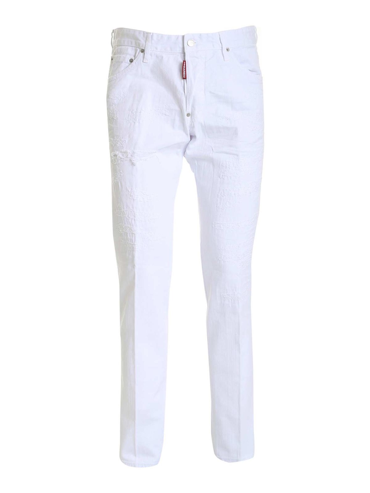 Shop Dsquared2 Cool Guy Destroyed Effect Jeans In White