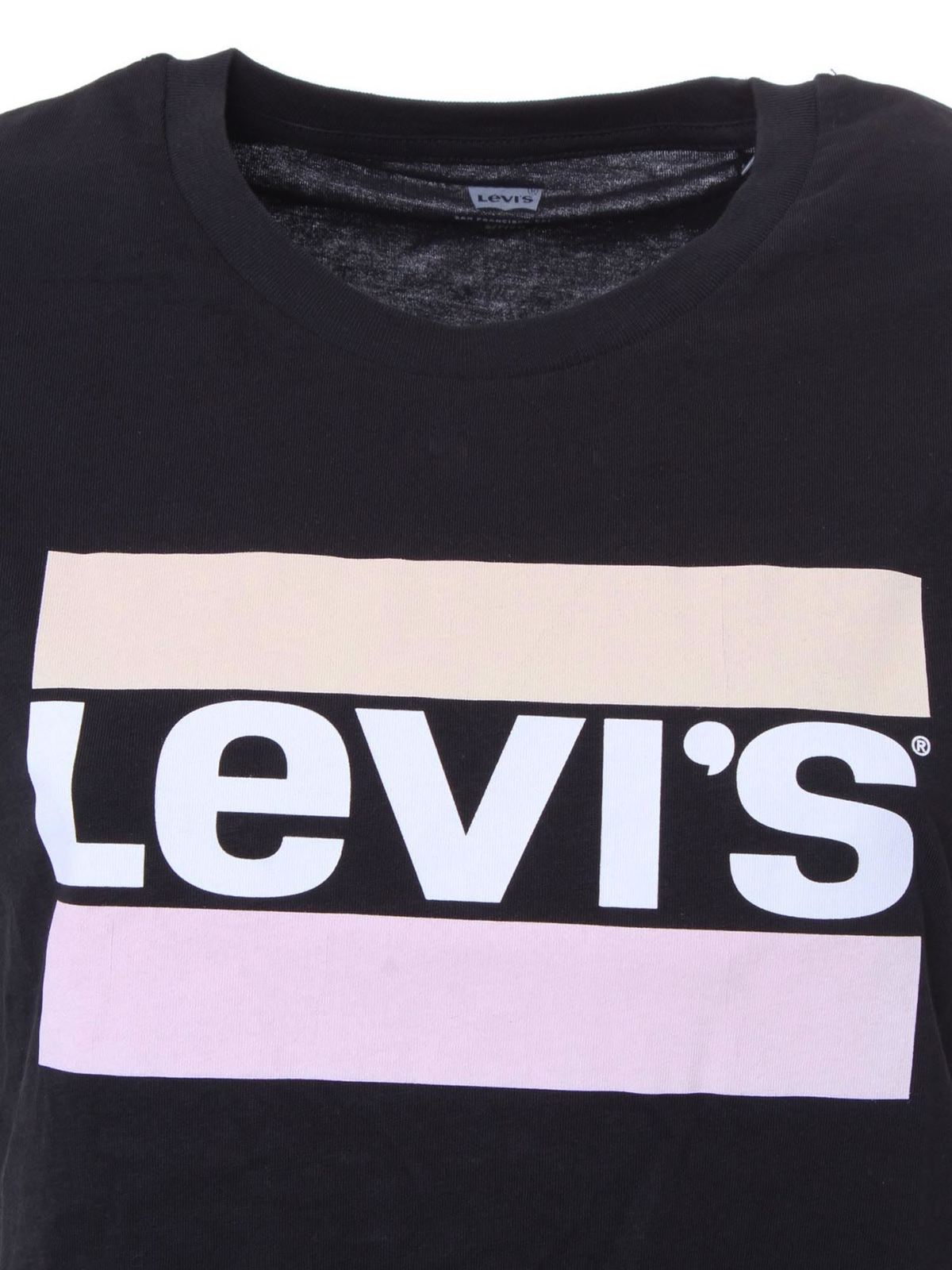 Levi'S T-shirt nera con logo bianco Nero Donna 173691498 - Main Image