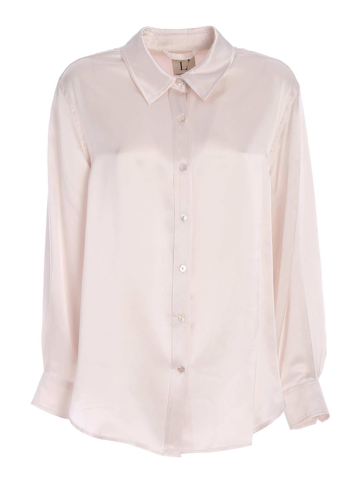 light pink silk shirt