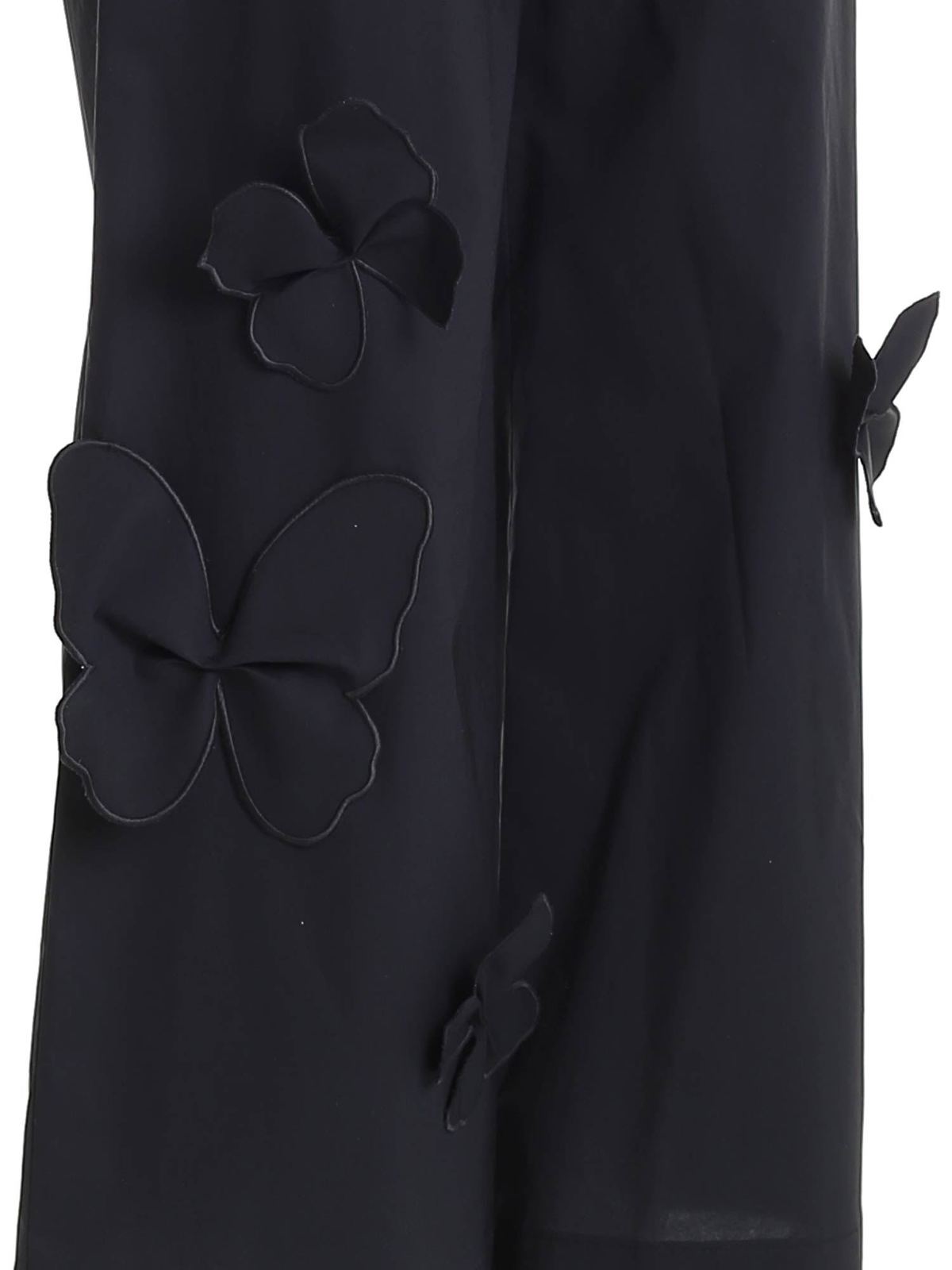 Shop Vivetta Butterflies Details Pants In Black In Negro
