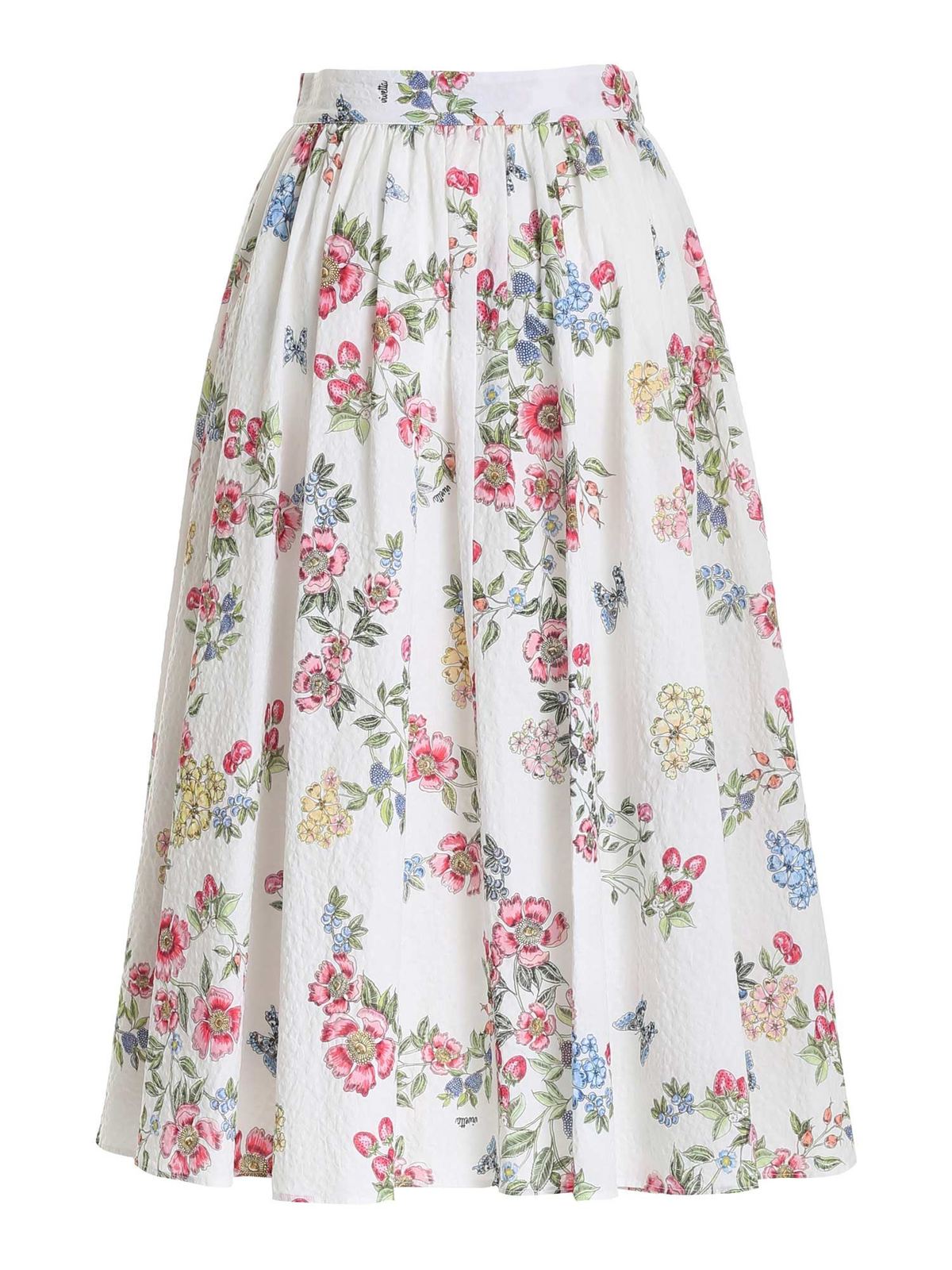 Shop Vivetta Flower Print Skirt In Multicolor