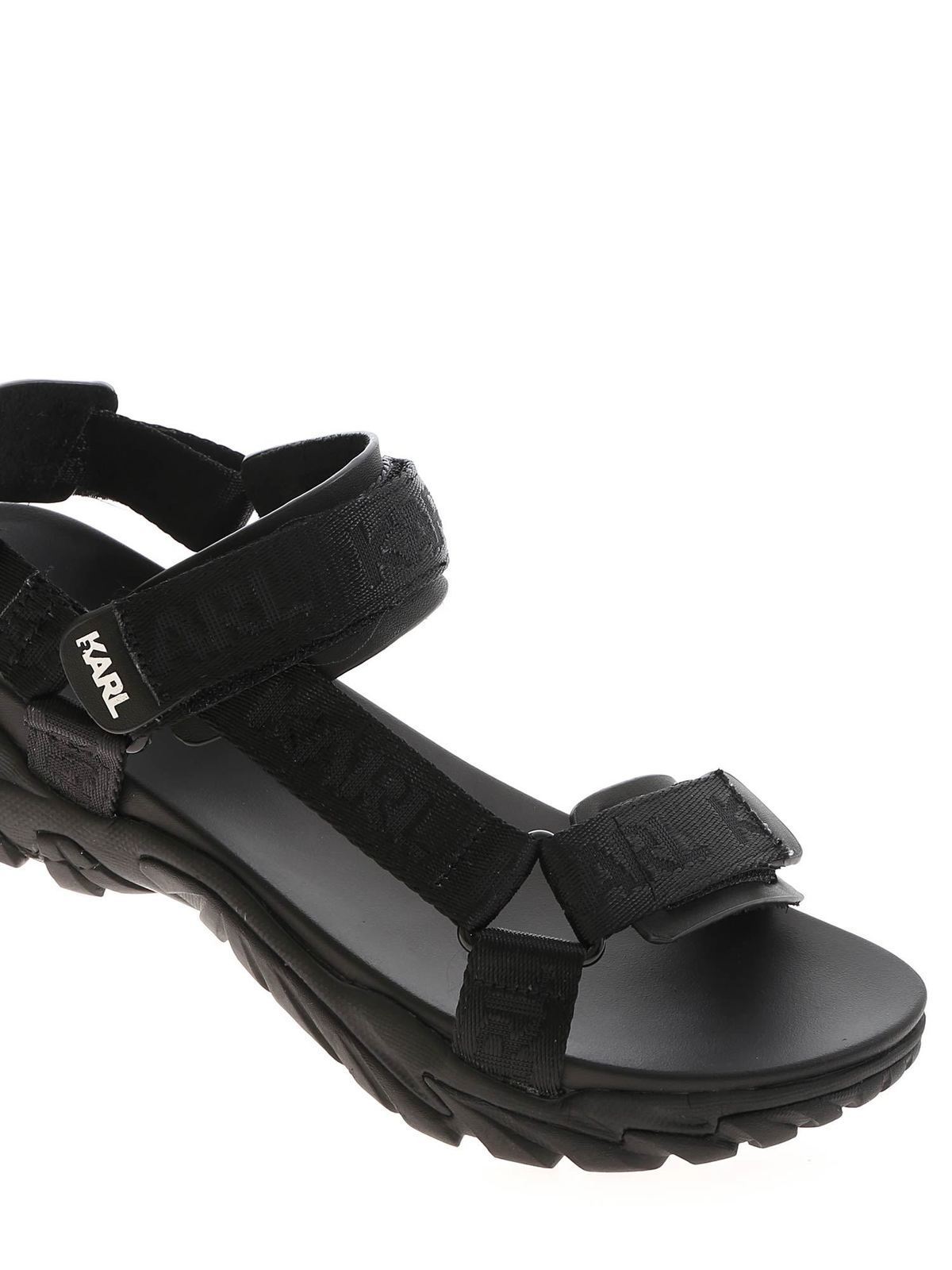 Shop Karl Lagerfeld Volt Aktiv Sandals In Black