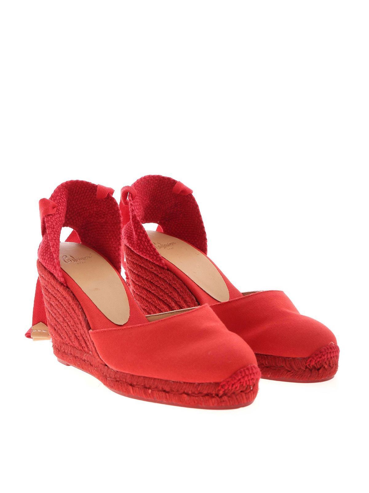 Castaner Carina wedge espadrilles in red | CARINAC8001ROJORUBI
