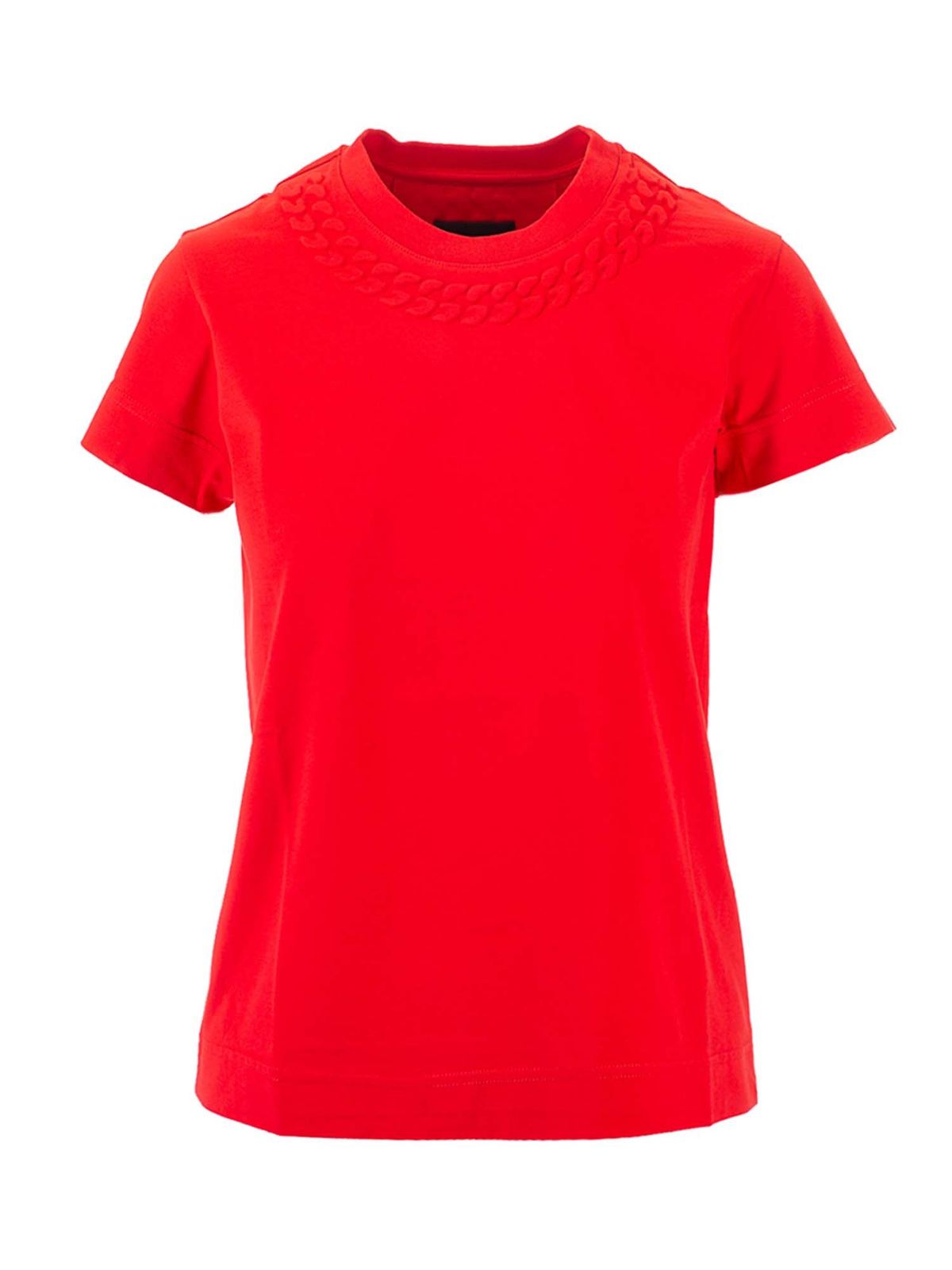 GIVENCHY 売れ筋商品|||ジバンシー Tシャツ トップス レディース T-shirts Red Givenchy Chain T-shirt - Red - Women | BW707Y3Z4Z600 | thebs.com