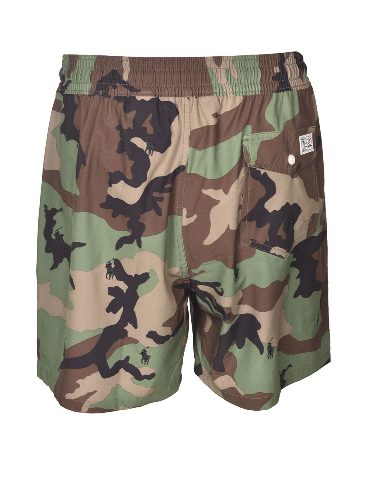 Shop Polo Ralph Lauren Camouflage Swim Trunks In Brown