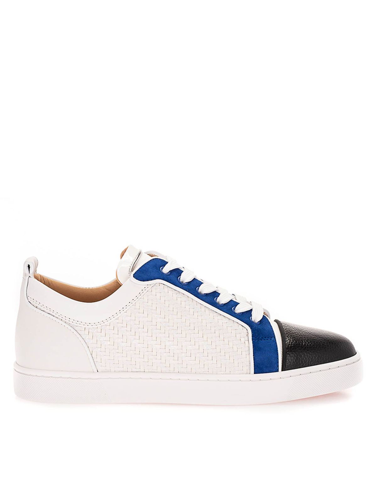 lunken Danmark Jeg spiser morgenmad Trainers Christian Louboutin - Woven sneakers in white and blue -  1210845CMA3