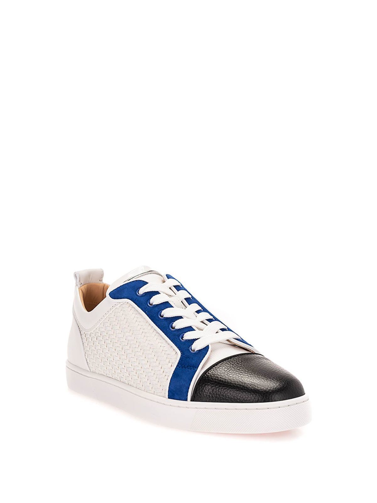 lunken Danmark Jeg spiser morgenmad Trainers Christian Louboutin - Woven sneakers in white and blue -  1210845CMA3