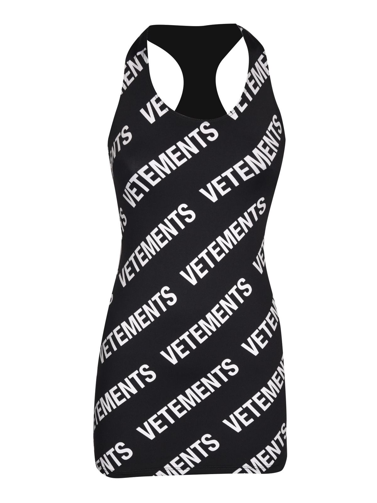 Allover logo dress in black