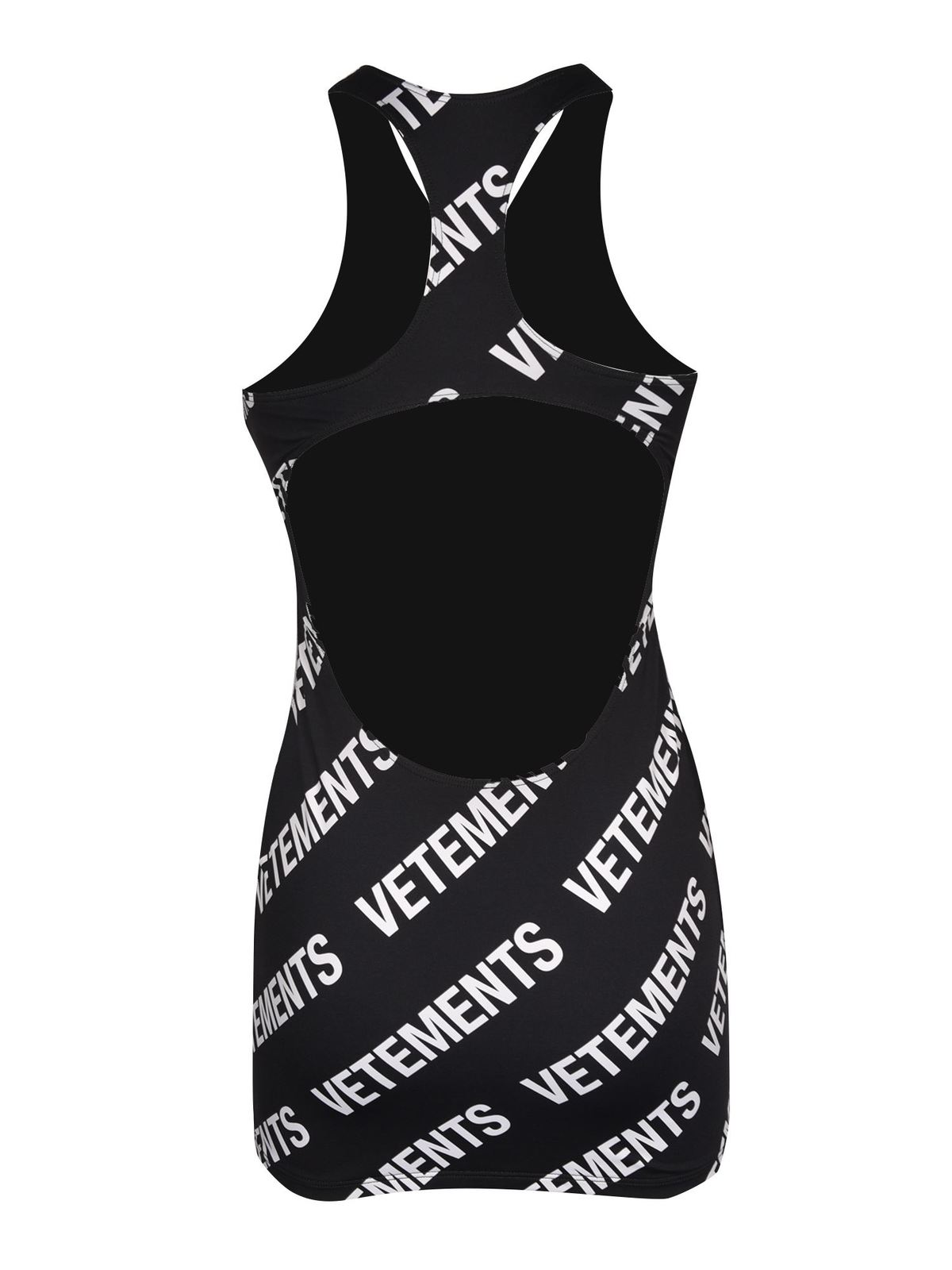 VETEMENTS logo-print minidress - Black