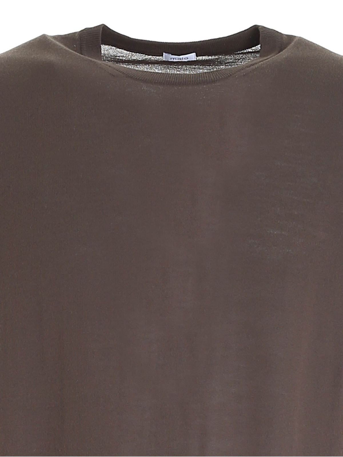 Shop Malo Short Sleeved Sweater In Brown