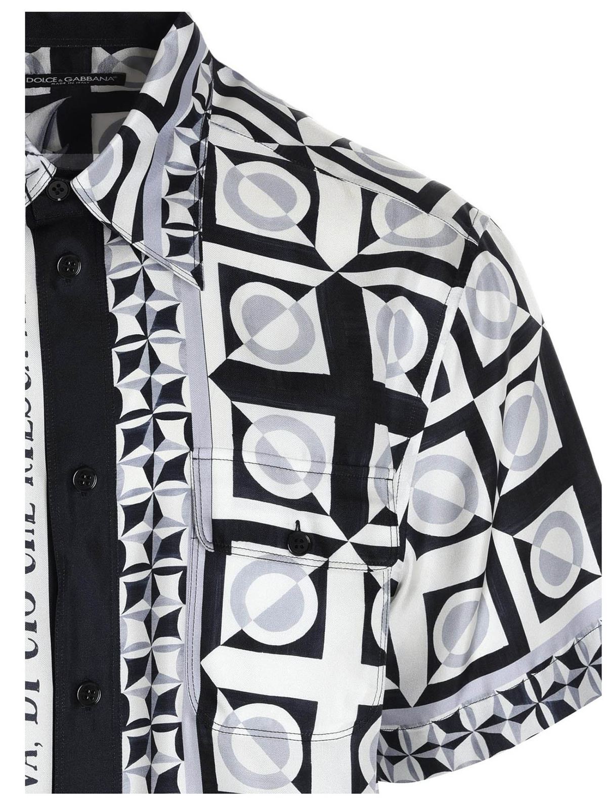 Dolce & Gabbana Maiolica print shirt in white and black