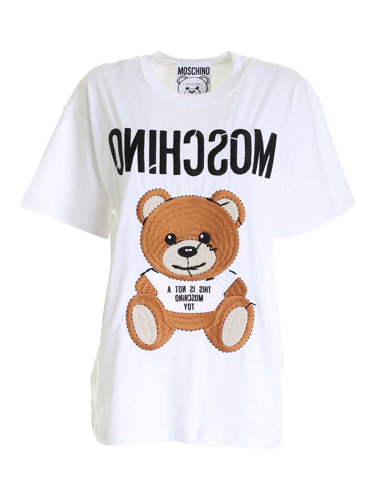 Moschino Inside Out Teddy Bear T-shirt In Blanco