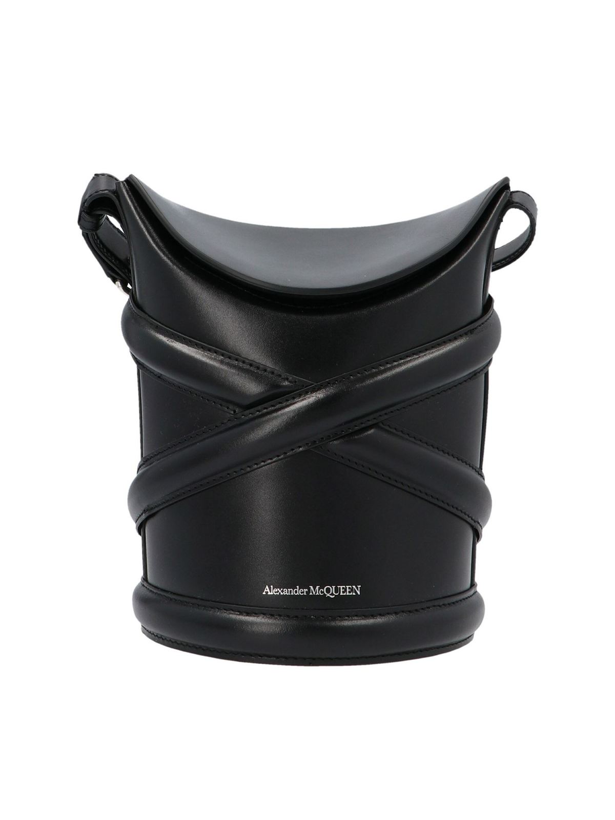 Shop Alexander Mcqueen The Curve Small Bucket Bag In Black In Negro