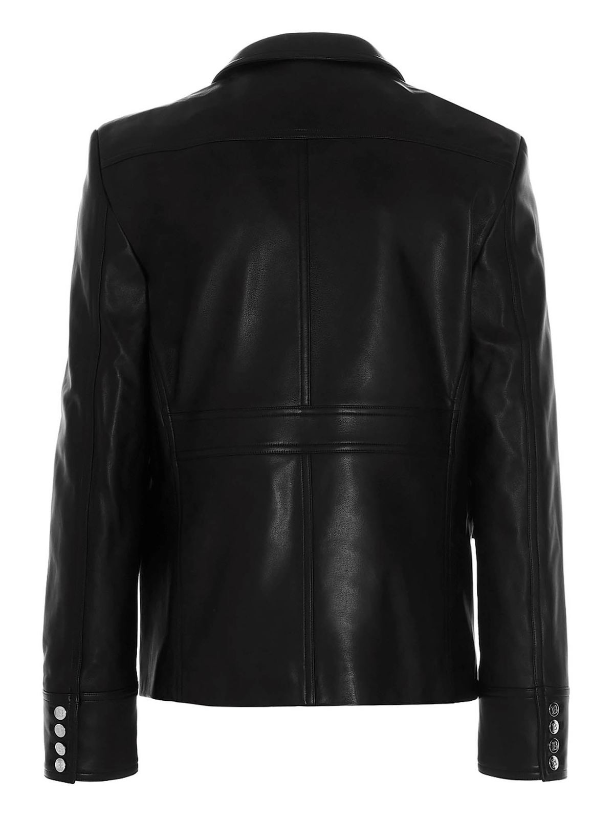Balmain レザージャケット - 黒|VH1SI030L1100PA | THEBS