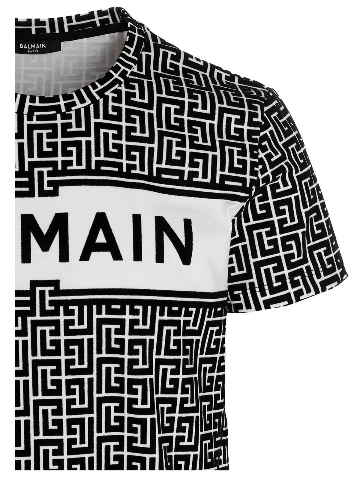 Balmain Monogram T-shirt - Black - Men | VH0EF000B088GAB