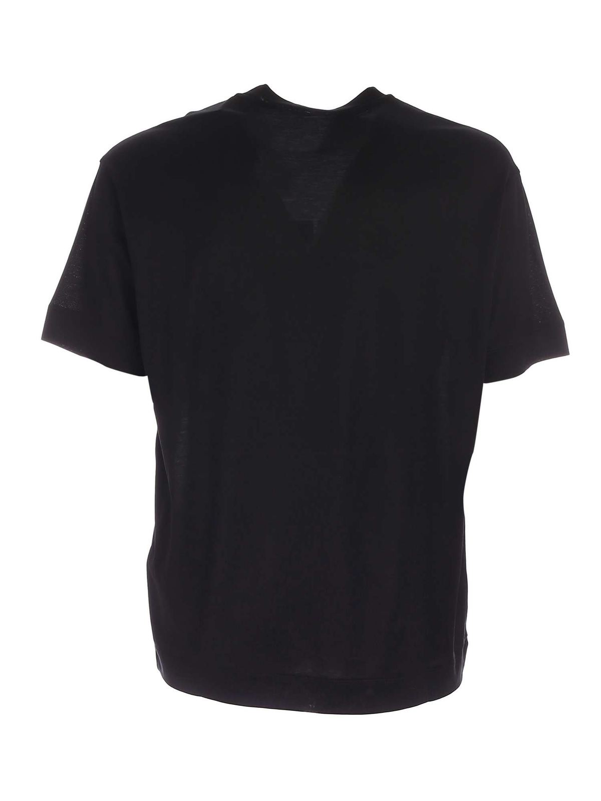 Emporio Armani Tone-on-tone print T-shirt - Black
